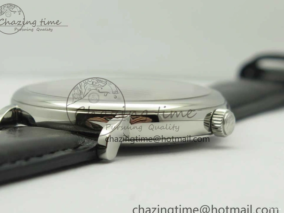 MIROTIME 0217 Portofino Automatic SS FKF 1:1 Best Edition White Dial SS Markers on Black Leather Strap A QuickDry 7138